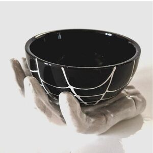 New Black skeleton hand Ceramic Bowl